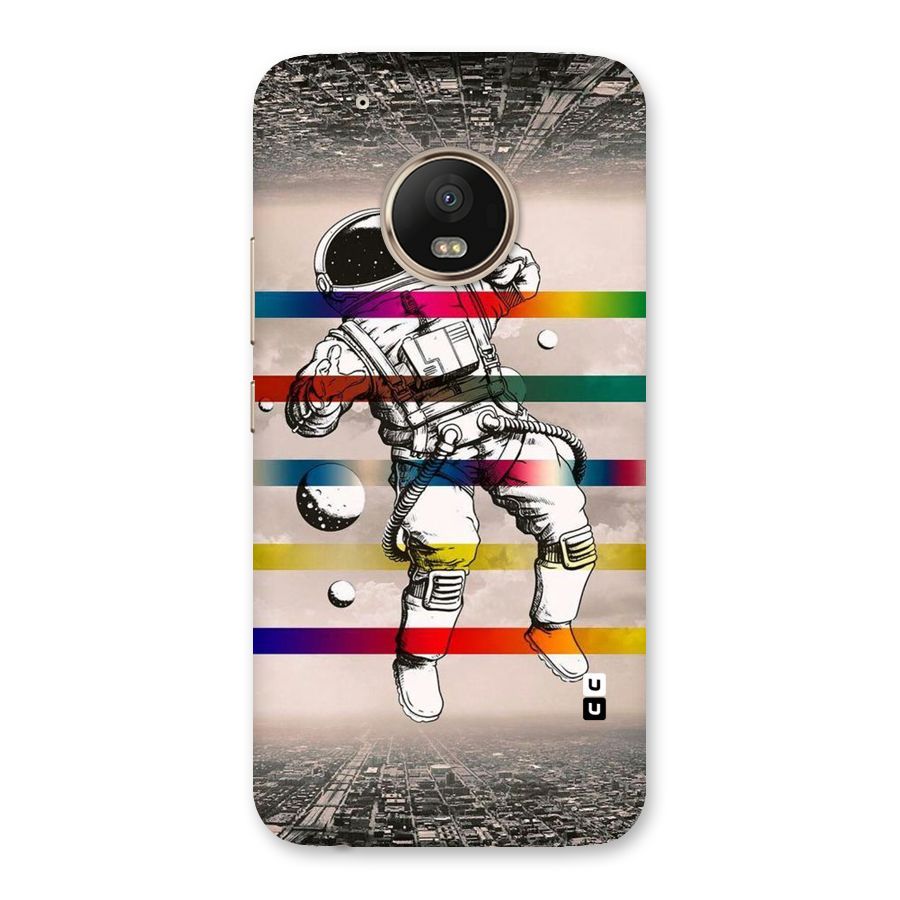 Spaceman Rainbow Stripes Back Case for Moto G5 Plus