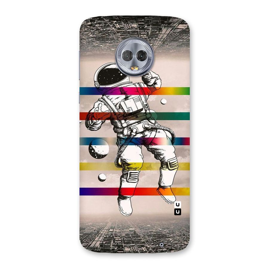 Spaceman Rainbow Stripes Back Case for Moto G6 Plus