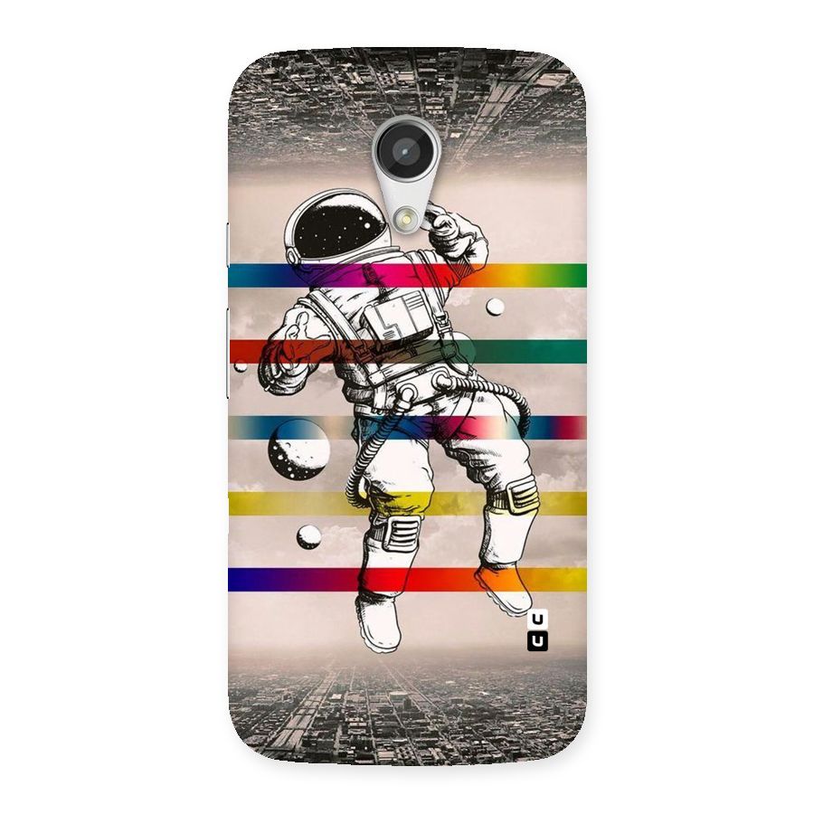 Spaceman Rainbow Stripes Back Case for Moto G 2nd Gen