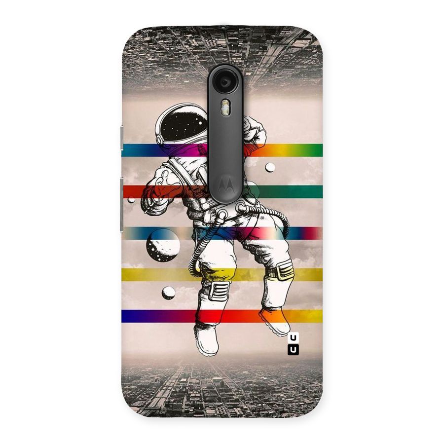 Spaceman Rainbow Stripes Back Case for Moto G Turbo
