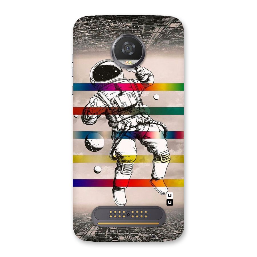 Spaceman Rainbow Stripes Back Case for Moto Z2 Play