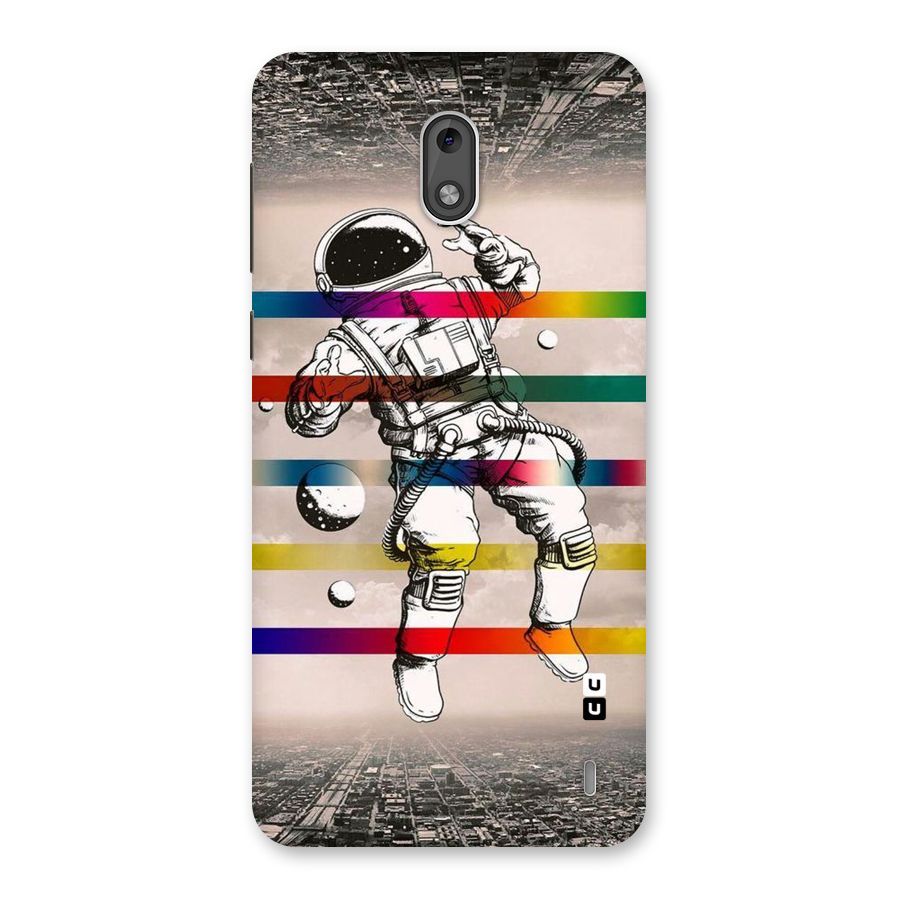 Spaceman Rainbow Stripes Back Case for Nokia 2
