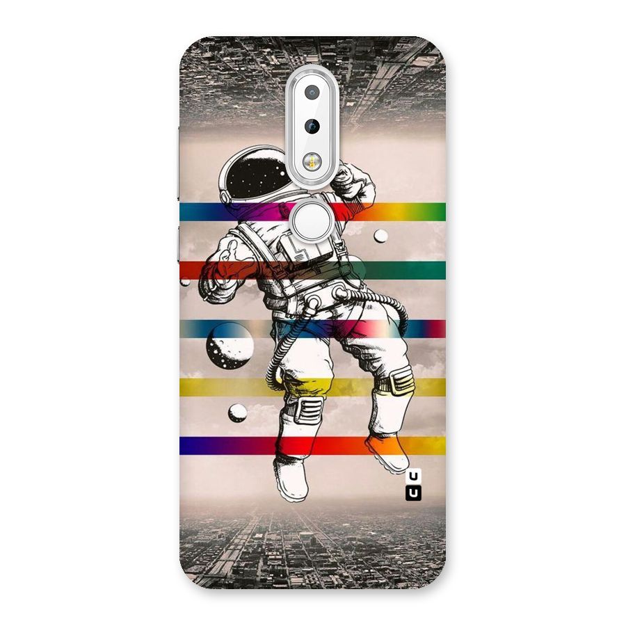 Spaceman Rainbow Stripes Back Case for Nokia 6.1 Plus
