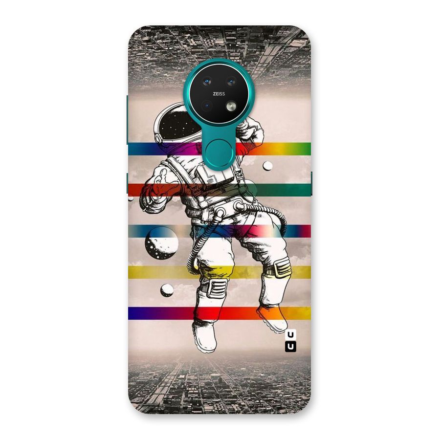 Spaceman Rainbow Stripes Back Case for Nokia 7.2