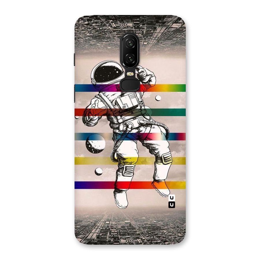 Spaceman Rainbow Stripes Back Case for OnePlus 6