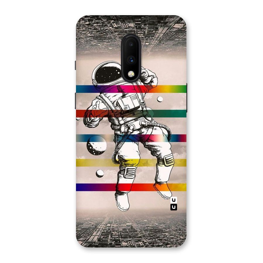 Spaceman Rainbow Stripes Back Case for OnePlus 7