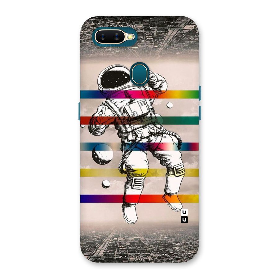 Spaceman Rainbow Stripes Back Case for Oppo A11k