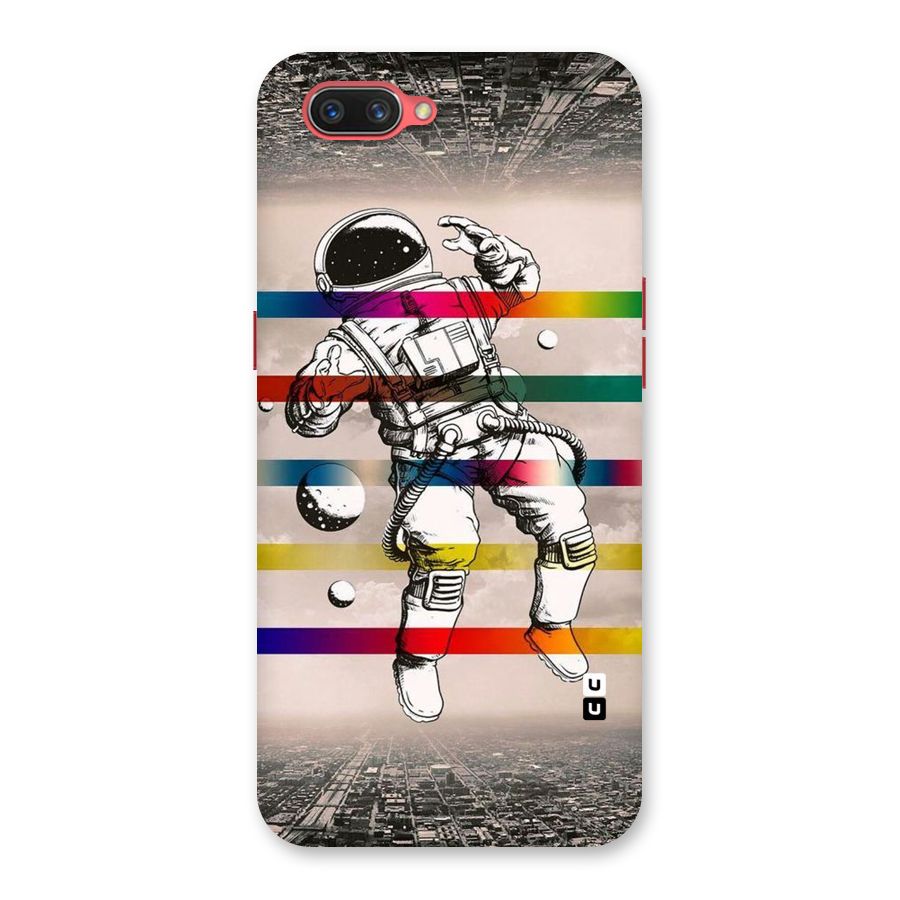 Spaceman Rainbow Stripes Back Case for Oppo A3s