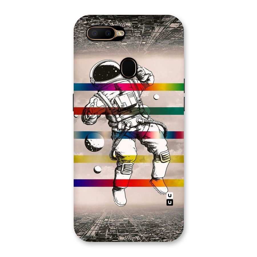 Spaceman Rainbow Stripes Back Case for Oppo A5s