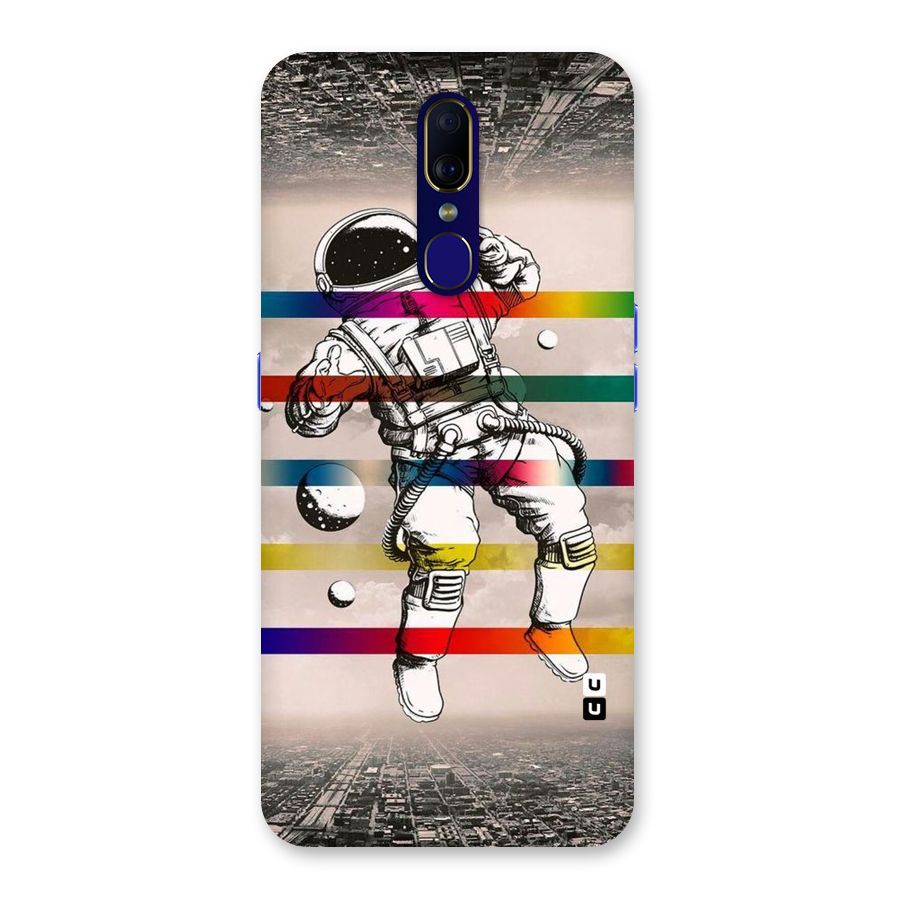 Spaceman Rainbow Stripes Back Case for Oppo A9