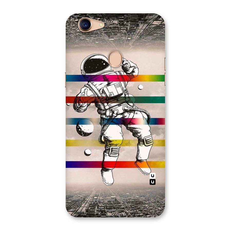 Spaceman Rainbow Stripes Back Case for Oppo F5