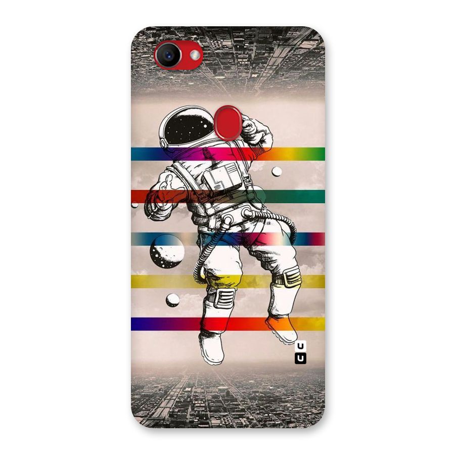 Spaceman Rainbow Stripes Back Case for Oppo F7