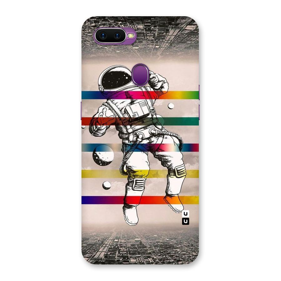 Spaceman Rainbow Stripes Back Case for Oppo F9