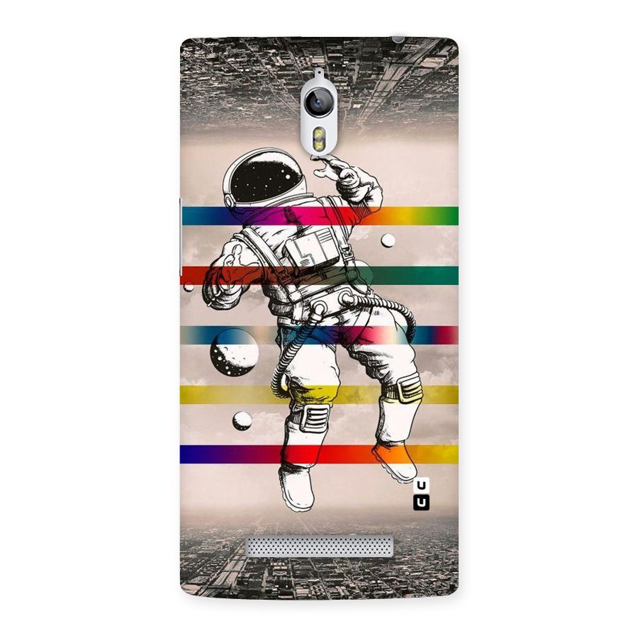 Spaceman Rainbow Stripes Back Case for Oppo Find 7