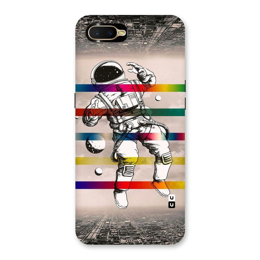 Spaceman Rainbow Stripes Back Case for Oppo K1