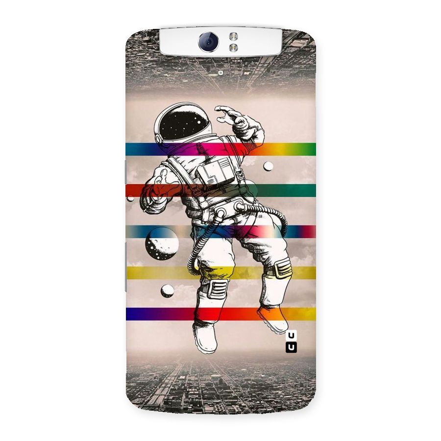 Spaceman Rainbow Stripes Back Case for Oppo N1