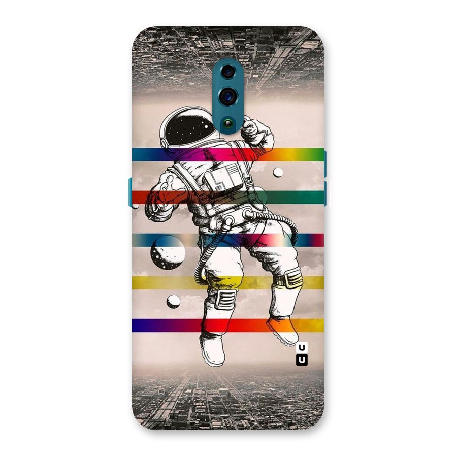 Spaceman Rainbow Stripes Back Case for Oppo Reno