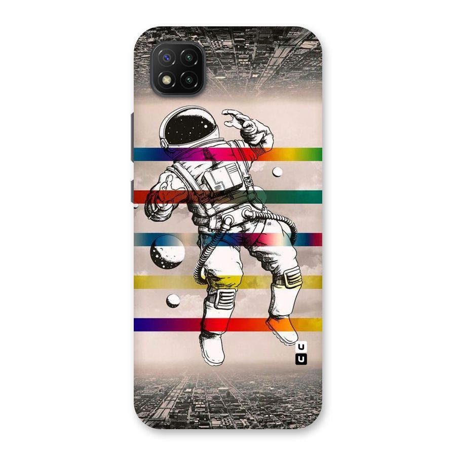 Spaceman Rainbow Stripes Back Case for Poco C3