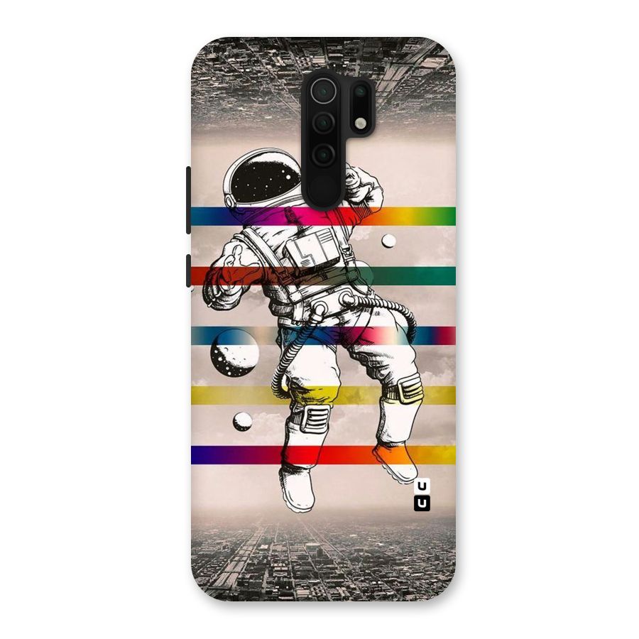 Spaceman Rainbow Stripes Back Case for Poco M2