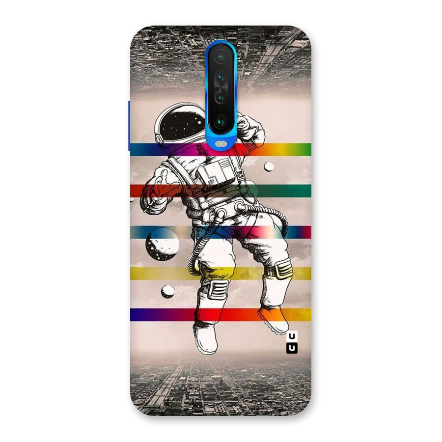 Spaceman Rainbow Stripes Back Case for Poco X2