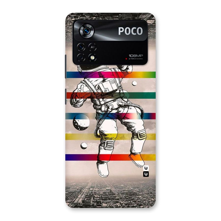 Spaceman Rainbow Stripes Back Case for Poco X4 Pro 5G