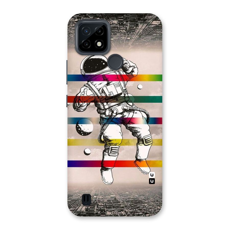 Spaceman Rainbow Stripes Back Case for Realme C21