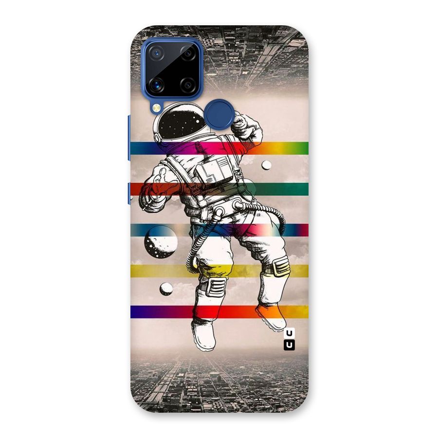 Spaceman Rainbow Stripes Back Case for Realme Narzo 30A