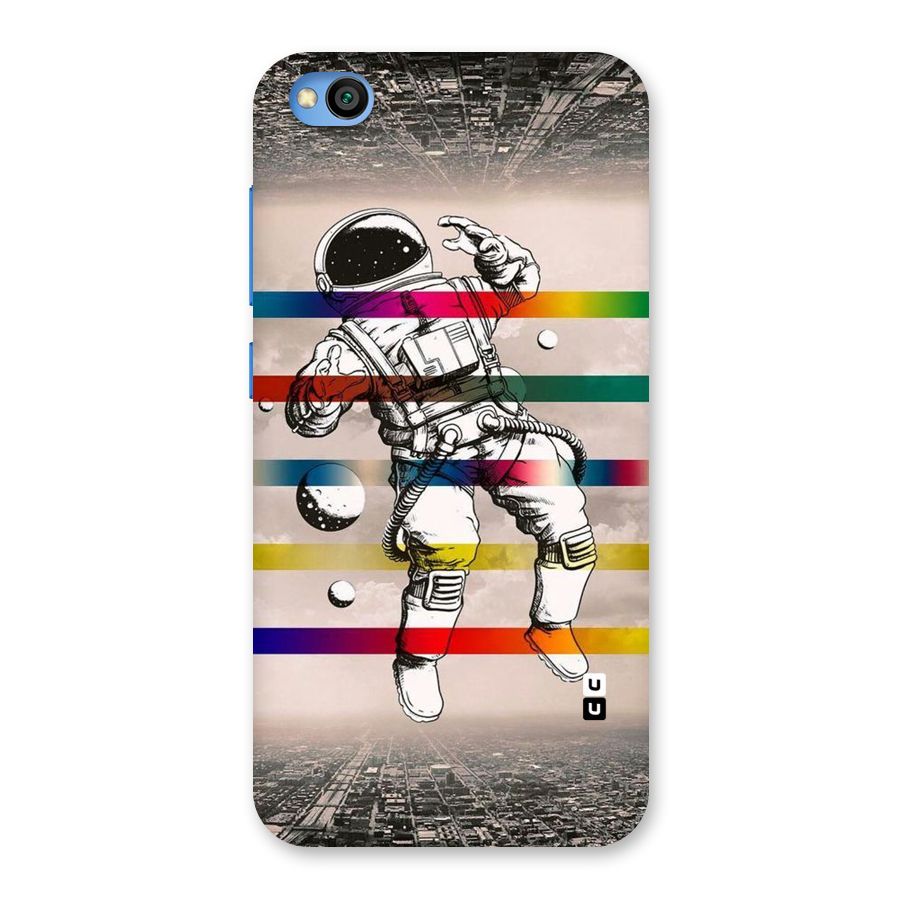 Spaceman Rainbow Stripes Back Case for Redmi Go
