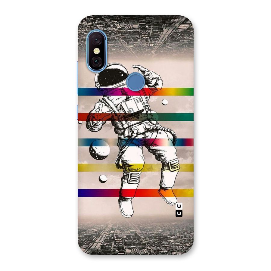 Spaceman Rainbow Stripes Back Case for Redmi Note 6 Pro