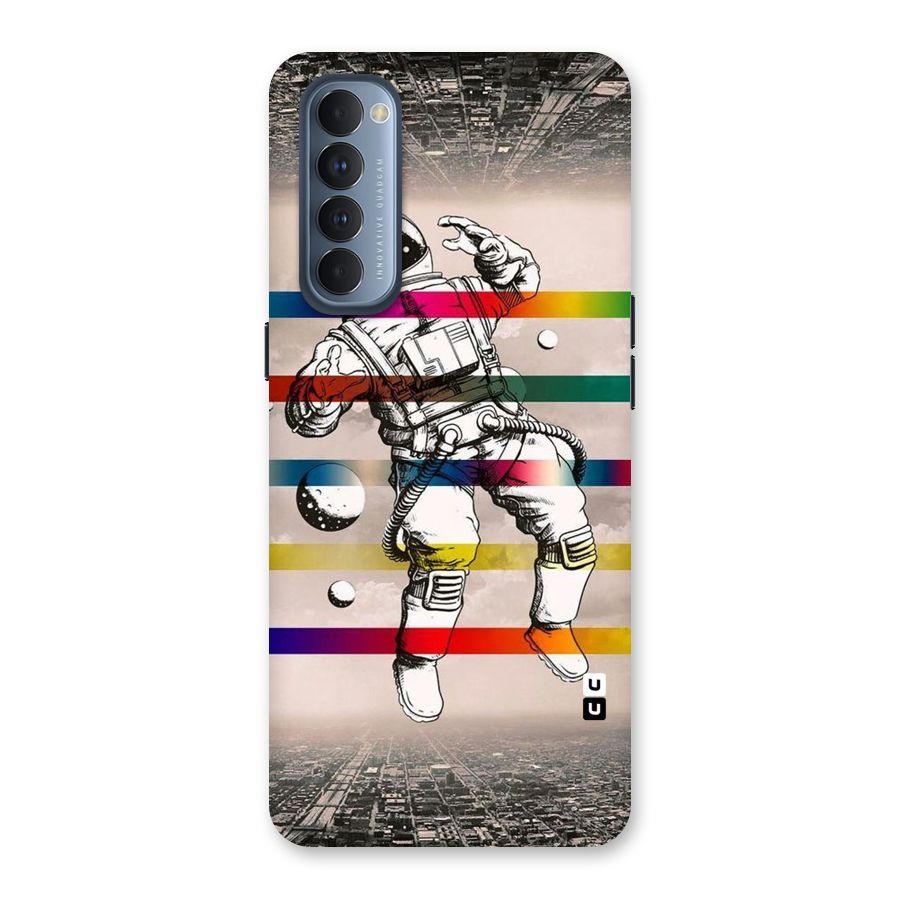 Spaceman Rainbow Stripes Back Case for Reno4 Pro