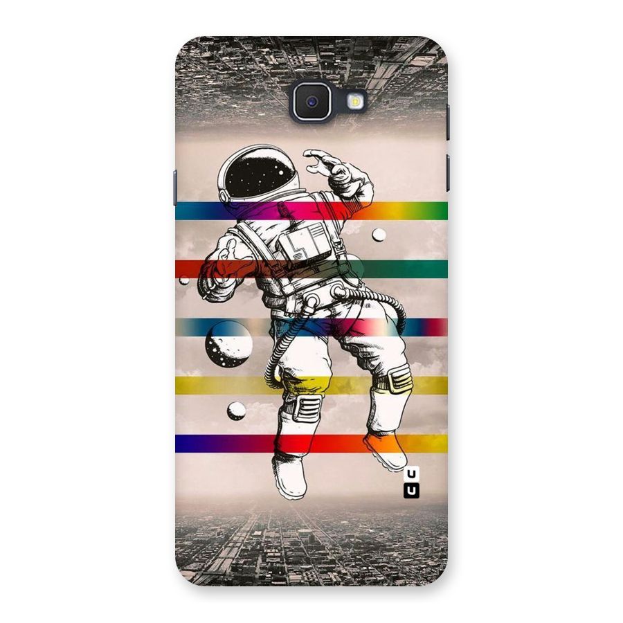 Spaceman Rainbow Stripes Back Case for Samsung Galaxy J7 Prime