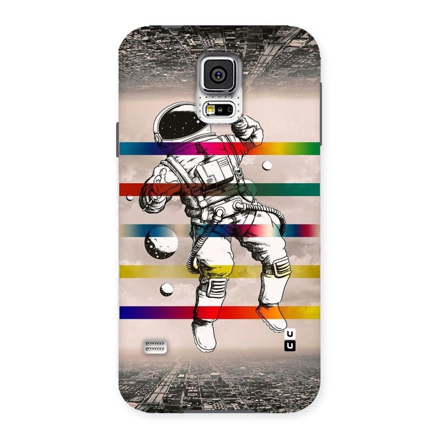 Spaceman Rainbow Stripes Back Case for Samsung Galaxy S5