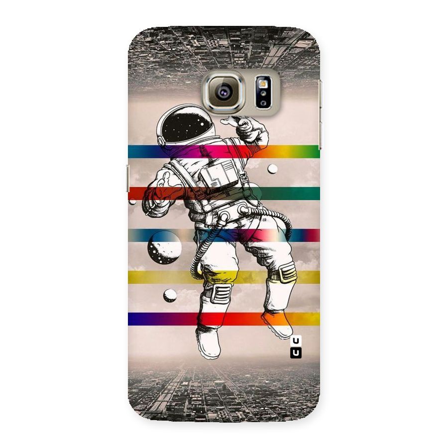 Spaceman Rainbow Stripes Back Case for Samsung Galaxy S6 Edge