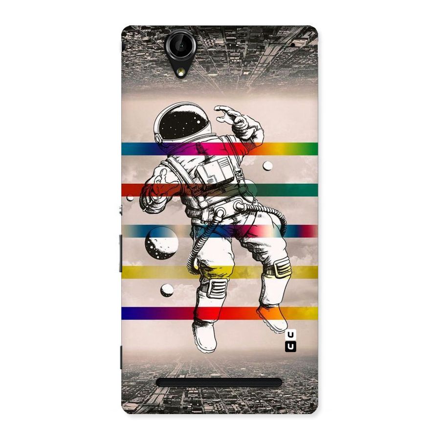 Spaceman Rainbow Stripes Back Case for Sony Xperia T2