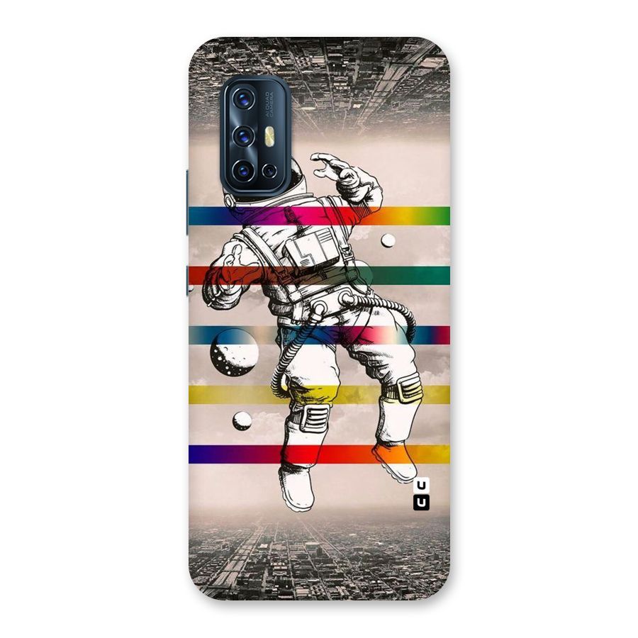 Spaceman Rainbow Stripes Back Case for Vivo V17