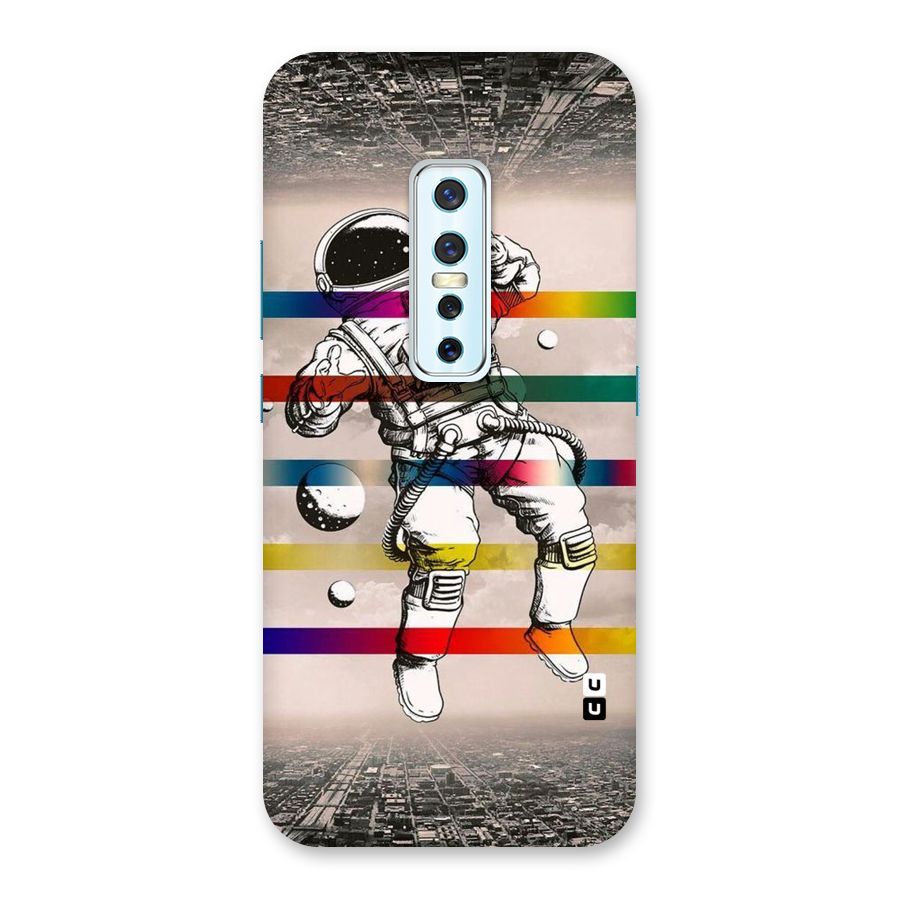Spaceman Rainbow Stripes Back Case for Vivo V17 Pro