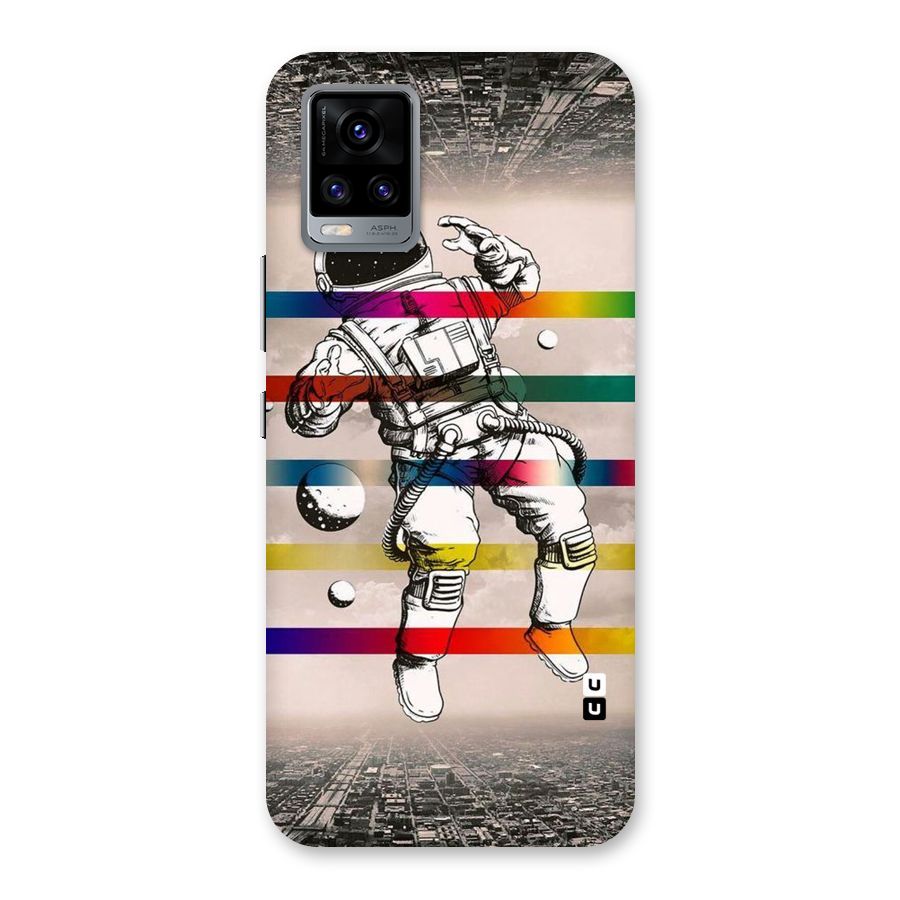 Spaceman Rainbow Stripes Back Case for Vivo V20