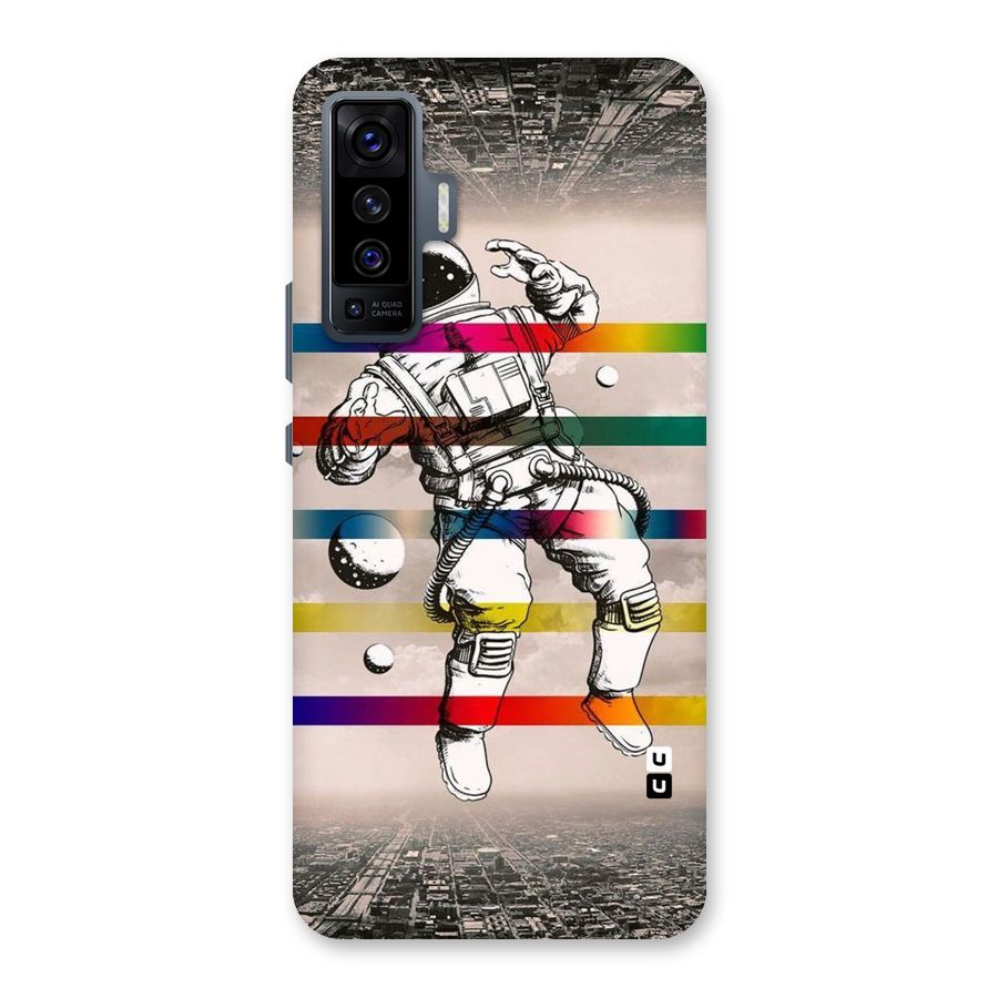 Spaceman Rainbow Stripes Back Case for Vivo X50