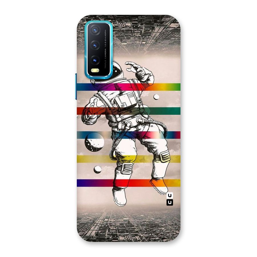 Spaceman Rainbow Stripes Back Case for Vivo Y20A