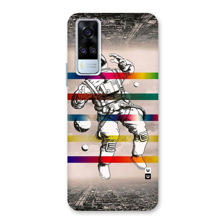 Spaceman Rainbow Stripes Back Case for Vivo Y31