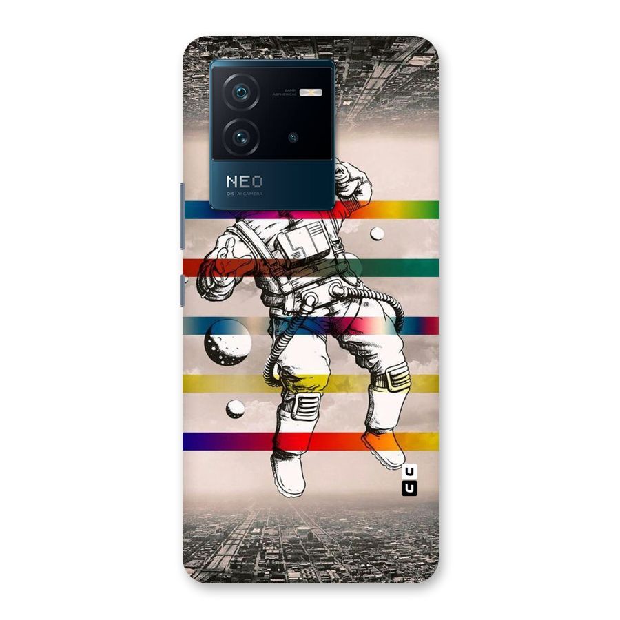 Spaceman Rainbow Stripes Back Case for Vivo iQOO Neo 6 5G