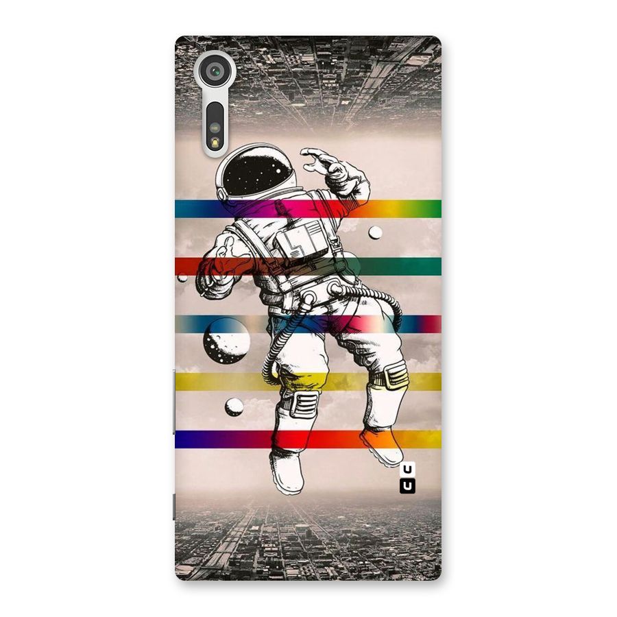Spaceman Rainbow Stripes Back Case for Xperia XZ