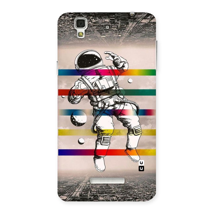 Spaceman Rainbow Stripes Back Case for YU Yureka Plus