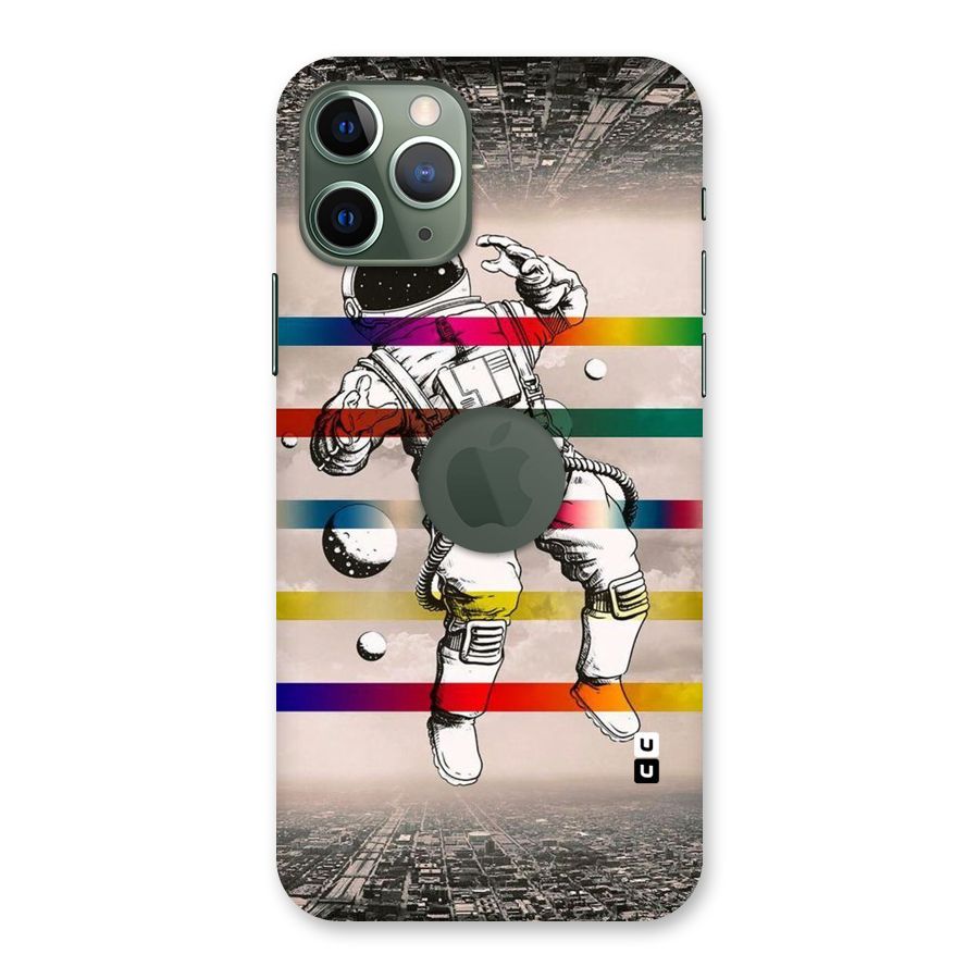 Spaceman Rainbow Stripes Back Case for iPhone 11 Pro Logo  Cut