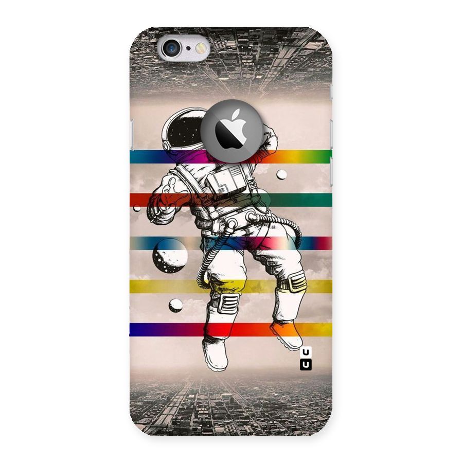 Spaceman Rainbow Stripes Back Case for iPhone 6 Logo Cut
