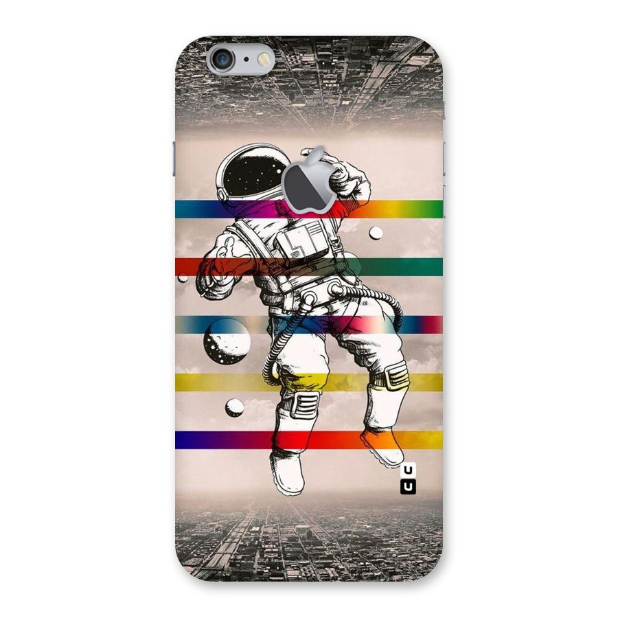 Spaceman Rainbow Stripes Back Case for iPhone 6 Plus 6S Plus Logo Cut
