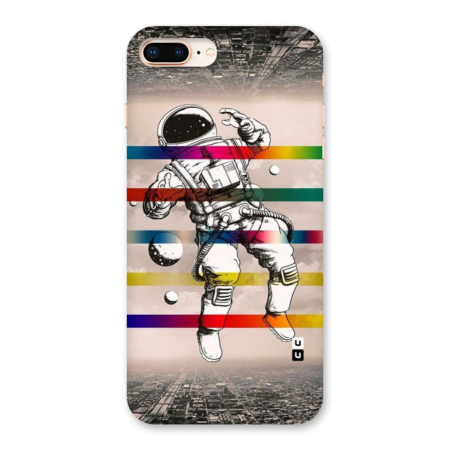 Spaceman Rainbow Stripes Back Case for iPhone 8 Plus
