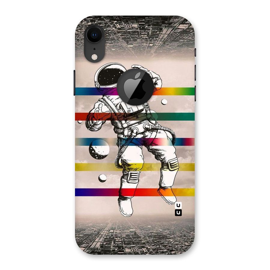 Spaceman Rainbow Stripes Back Case for iPhone XR Logo Cut