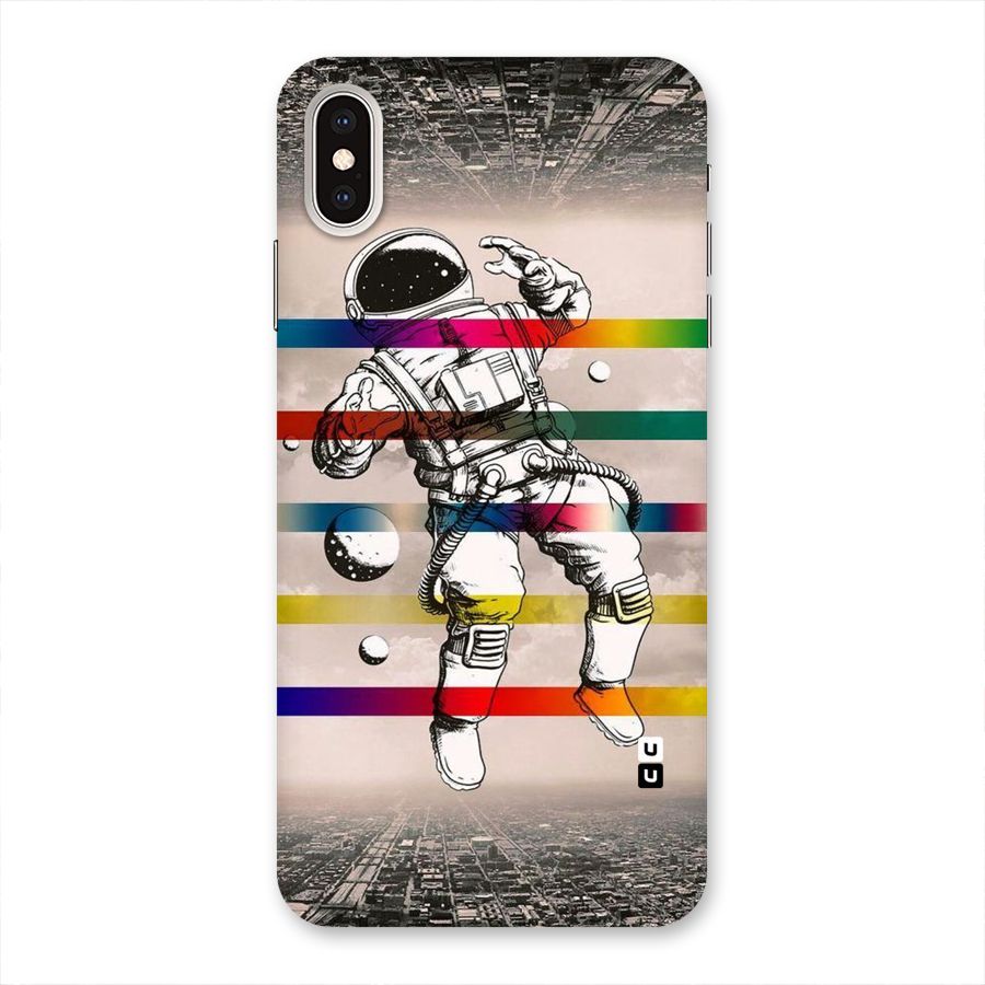 Spaceman Rainbow Stripes Back Case for iPhone XS Max