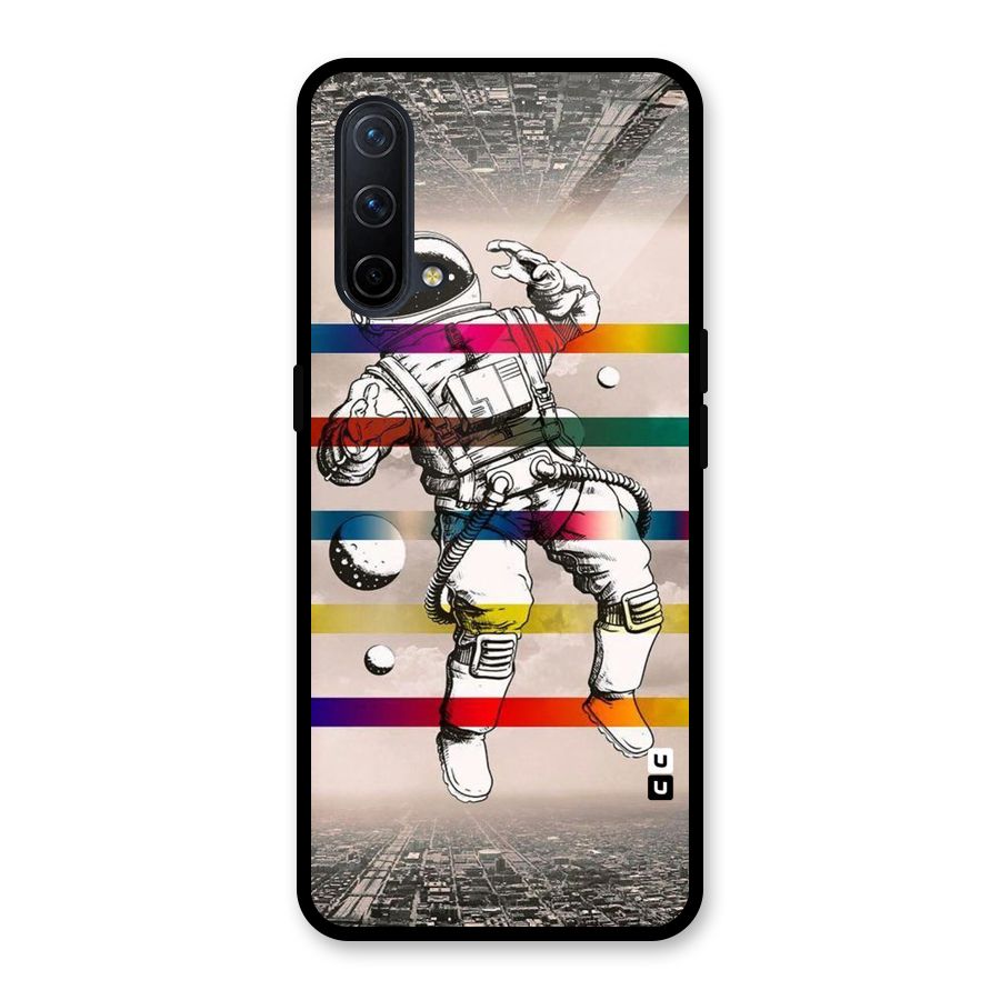 Spaceman Rainbow Stripes Glass Back Case for OnePlus Nord CE 5G